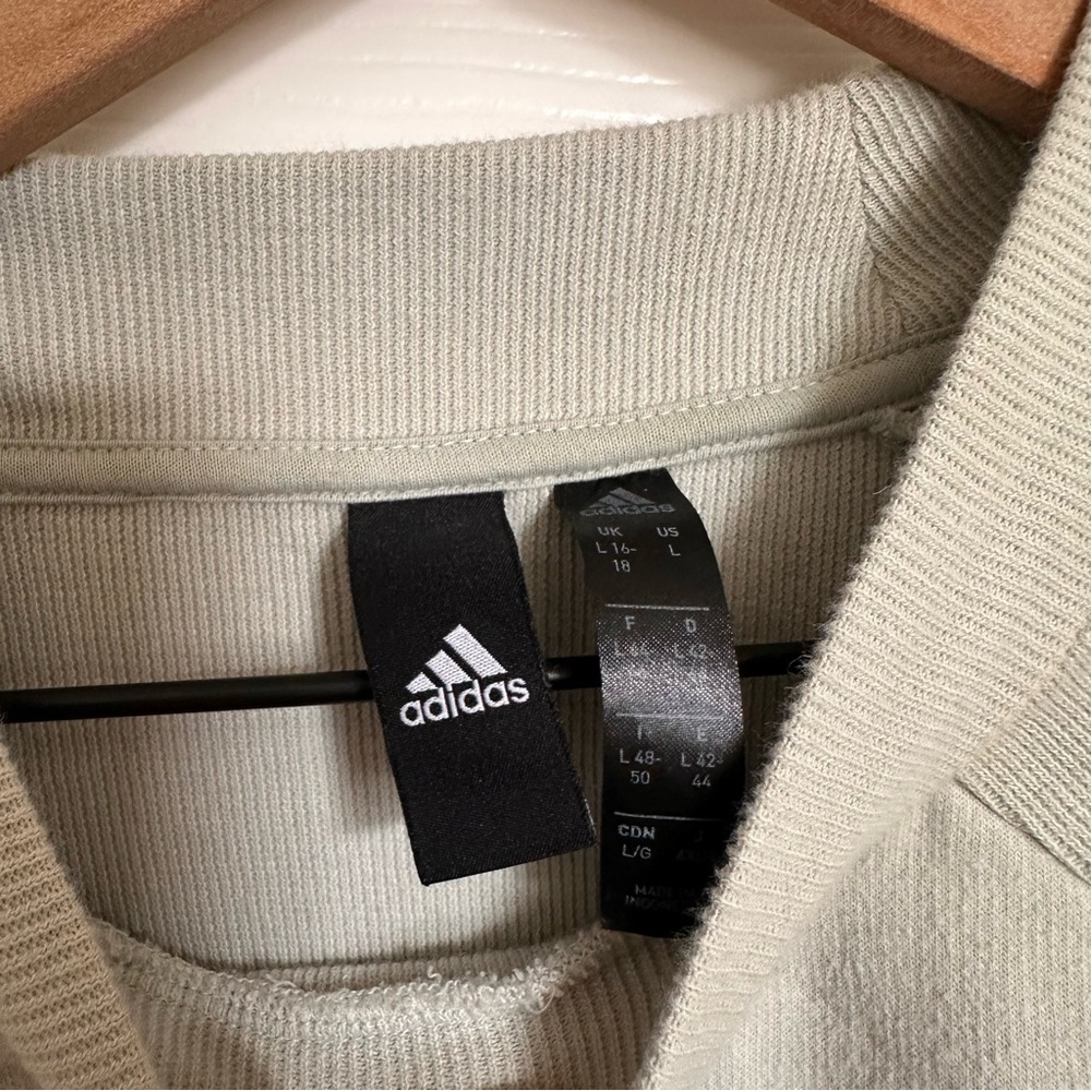 Adidas Sage Cream Ribbed Sweatshirt - Picture 3 of 7